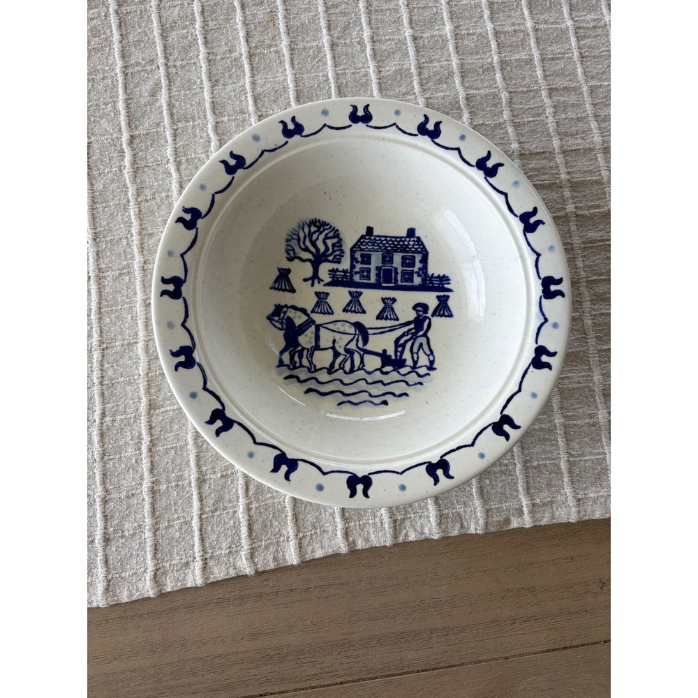 Vintage Metlox Poppytrail Homestead Provincial Blue 10" Vegetable Serving Bowl